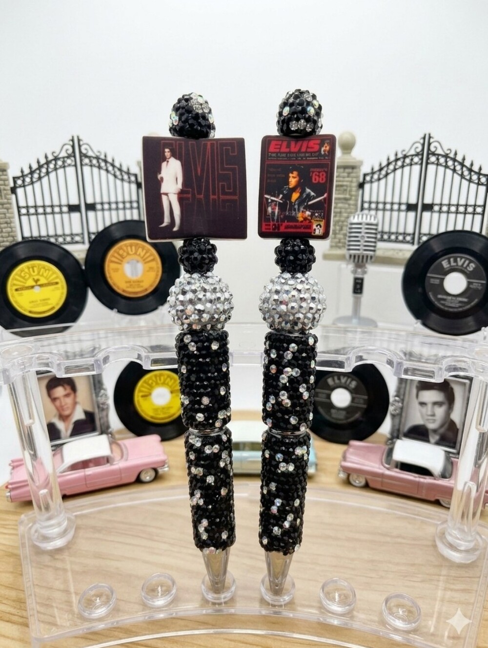Elvis Presley Bling Beaded Pen – 1968 Comeback Special -White Suit Elvis